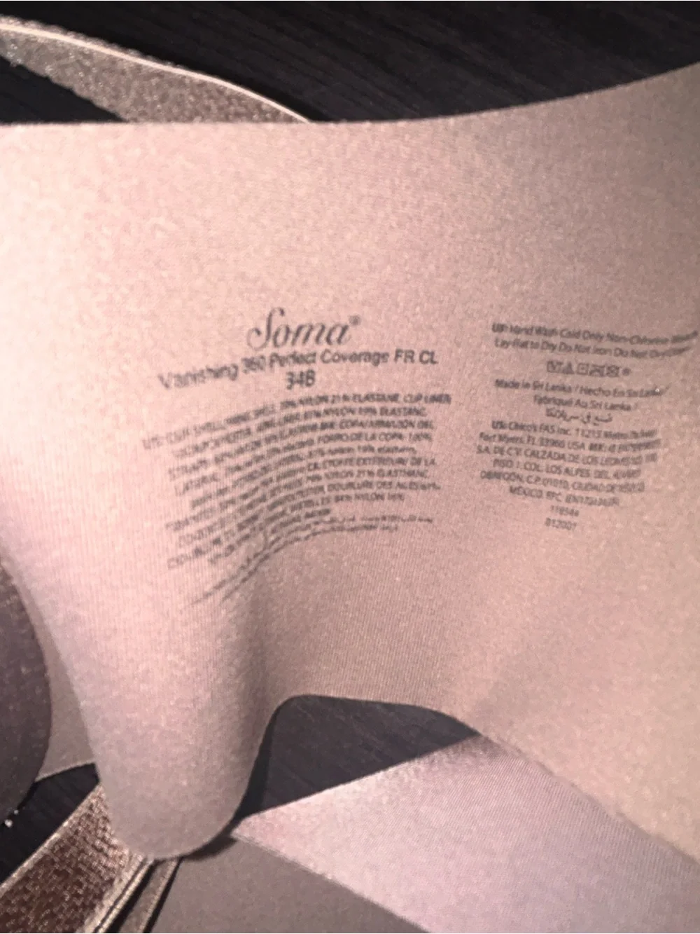 Soma Vanishing 360 Perfect Coverage‎ bra size 34B